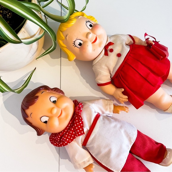 VINTAGE Set Of 2 Campbell Soup Boy & Girl Dollies - Picture 3 of 8